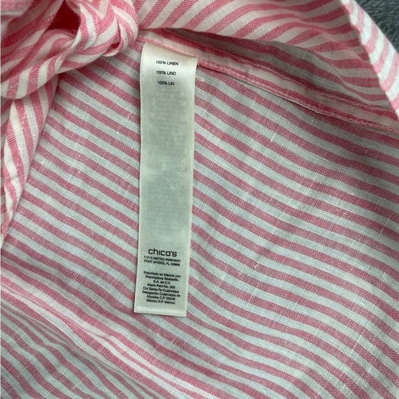 Chico’s 100% linen button down shirt ties on the waist size 1 (or regular M) - Picture 3 of 8